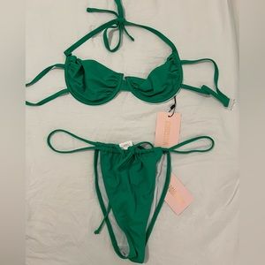 Missguided Kelly Green Two Piece Bikini